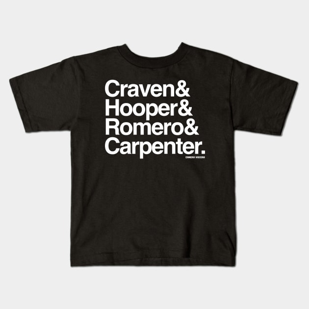 THE AMERICAN HORROR DIRECTOR COLLECTION Kids T-Shirt by cameraviscera